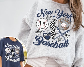 Vintage New York Yankee Sweatshirt / T-Shirt, Yankees Sweatshirt mit Rundhalsausschnitt, Retro Groovy New York Shirt, New York Baseball, Yankees Shirt