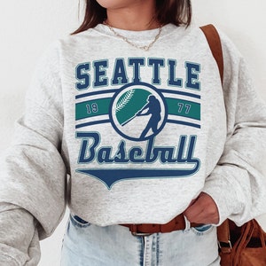 Vintage Seattle Mariner Crewneck Sweatshirt / T-Shirt, Mariners EST 1977 Sweatshirt, Seattle Baseball Game Day Shirt, Retro Mariners Shirt