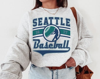 Vintage Seattle Mariner Crewneck Sweatshirt / T-Shirt, Mariners EST 1977 Sweatshirt, Seattle Baseball Game Day Shirt, Retro Mariners Shirt