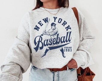Vintage New York Yankee Sweatshirt / T-Shirt mit Rundhalsausschnitt, Yankees EST 1903 Hemd, New York Baseballhemd, Retro Yankees Hemd, New York 1903