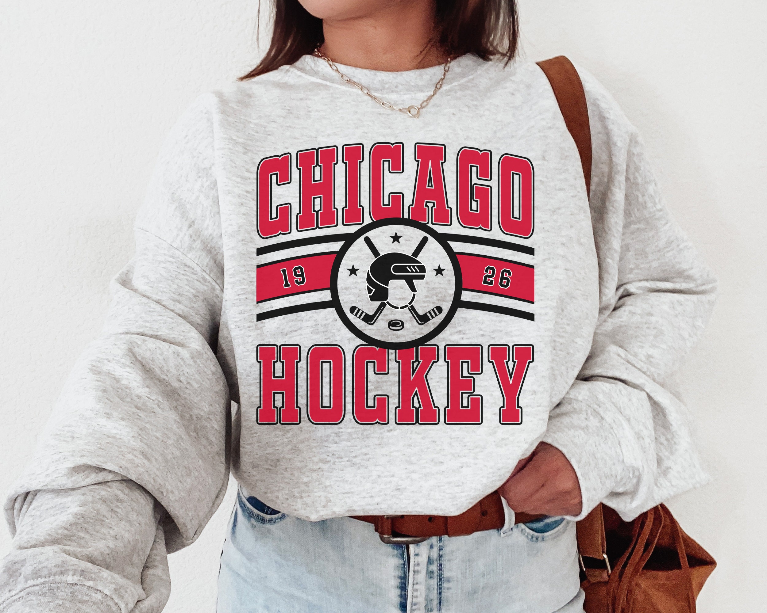 Blackhawks Sport gray CREWNECK SWEATSHIRT- ADULT LARGE ONLY – Marketing  Matters