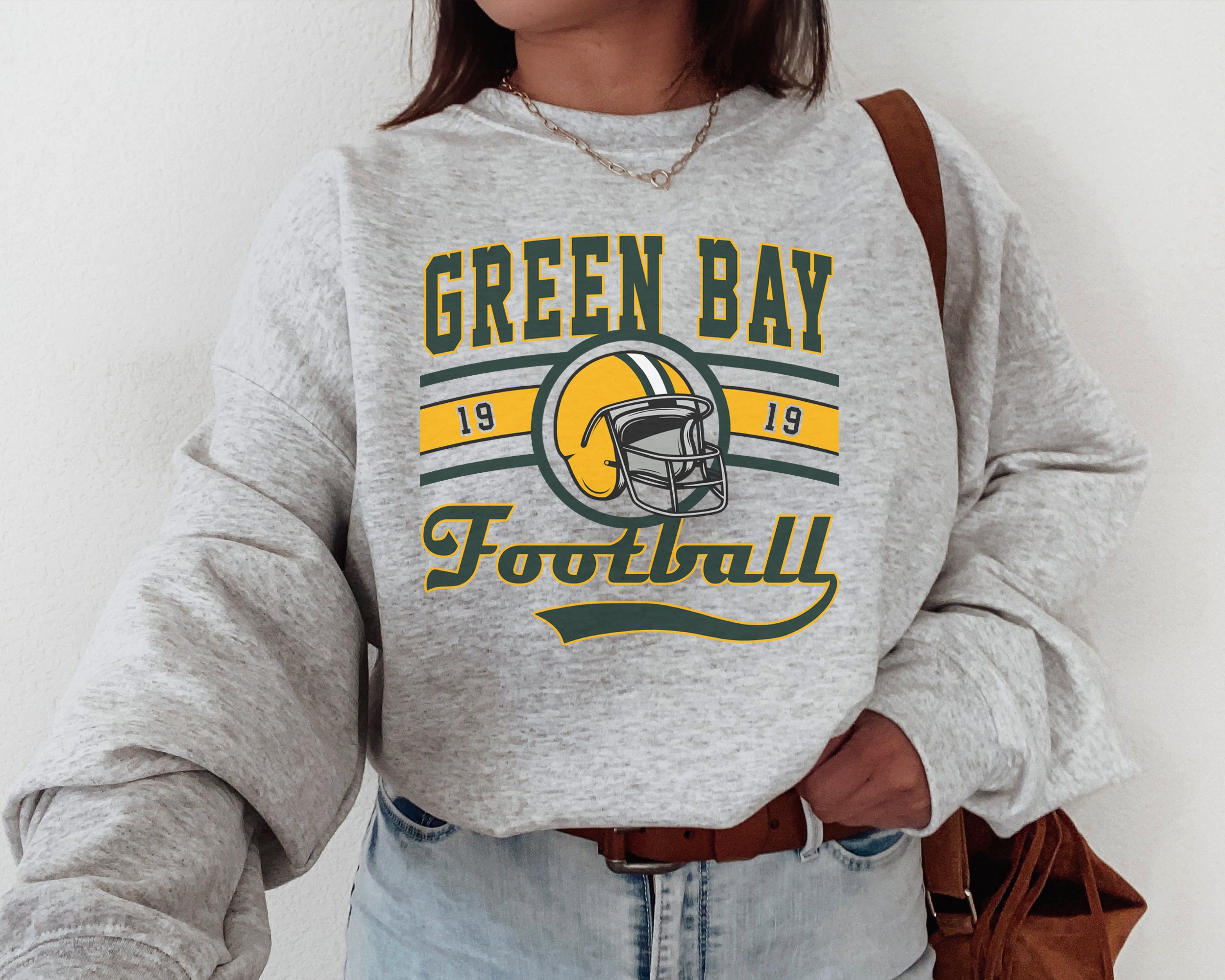 Vintage Green Bay Packers Football Crewneck Sweatshirt Packers Sweatshirt