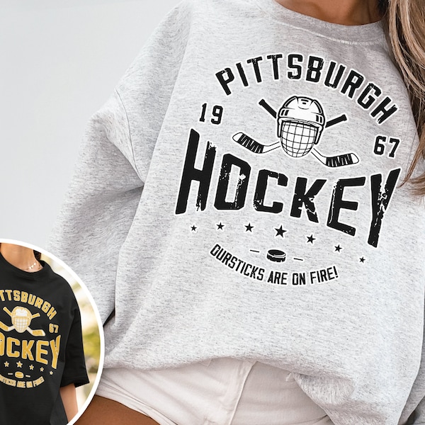 Vintage Pittsburgh Penguin Crewneck Sweatshirt \ T-Shirt, Penguins Shirt, Retro Pittsburgh Ice Hockey