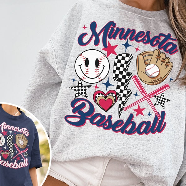 Vintage Minnesota Twin Crewneck Sweatshirt / T-shirt, Retro Groovy Minnesota Shirt, Minnesota Baseball Game Day Shirt, Retro Twins Shirt