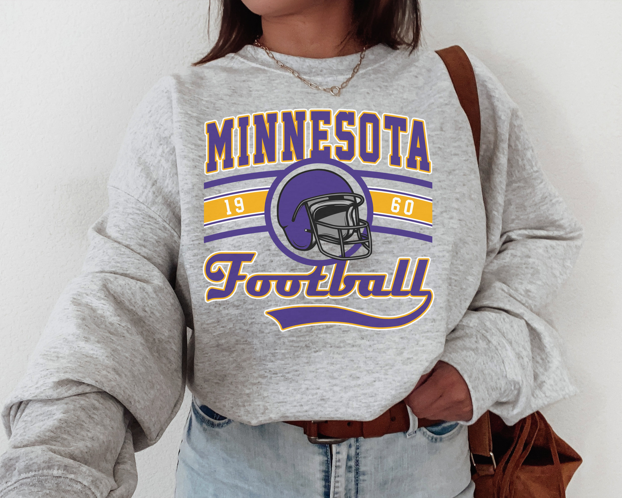 Minnesota Football Sweatshirt the Vikes Sweatshirt Vintage