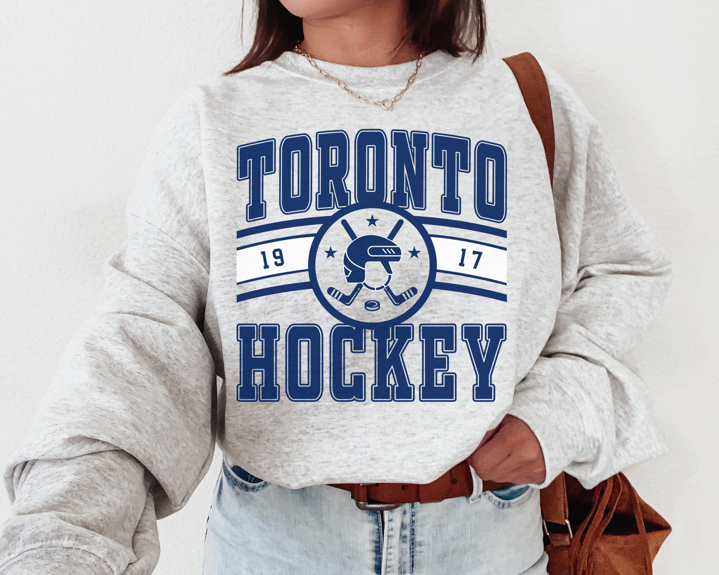 Toronto Maple Leafs Sweatshirt Hockey Vintage College - Anynee