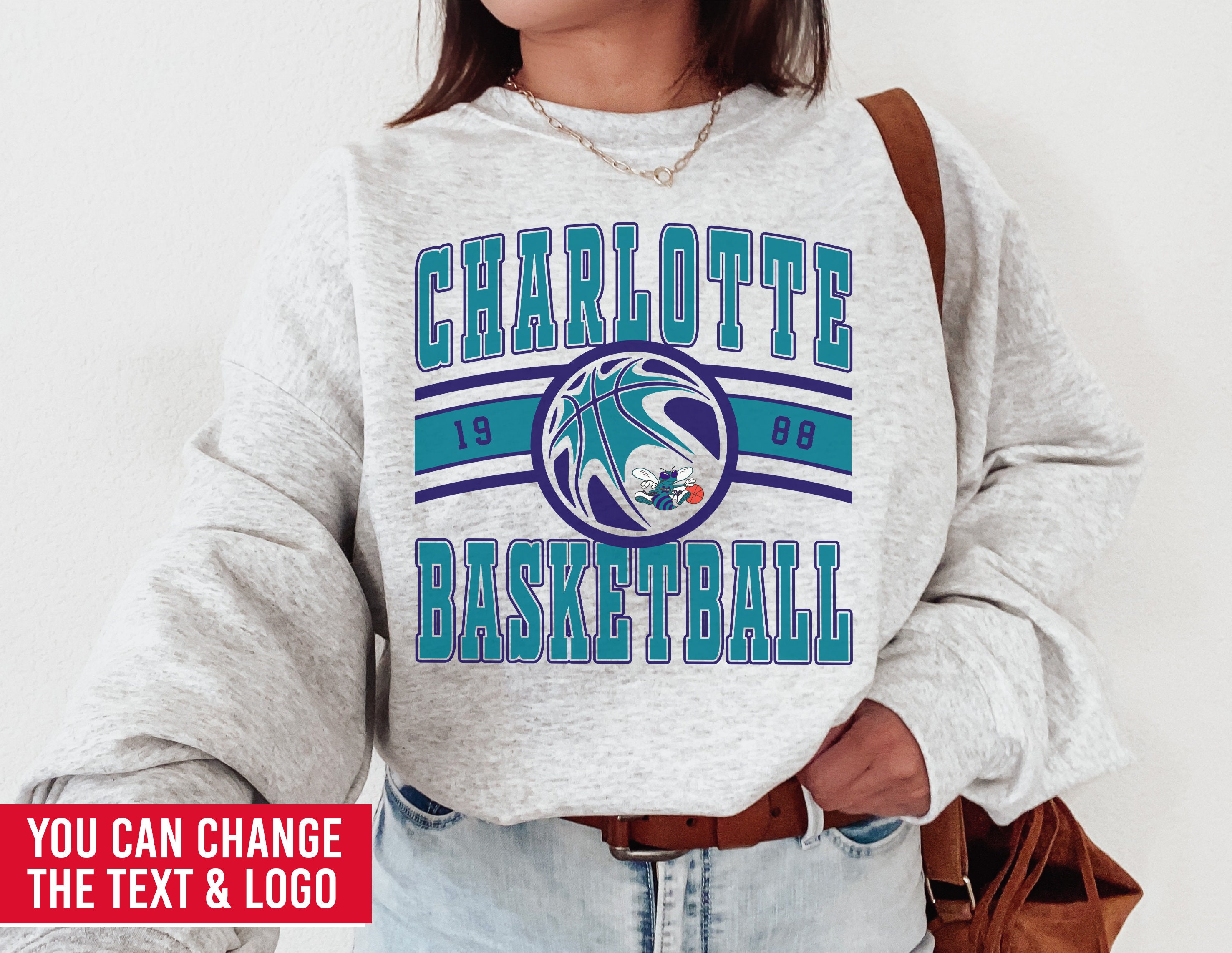 Charlotte Hornet, Vintage Charlotte Hornet Sweatshirt \ T-Shirt, Hornets  Sweater, Hornets T-Shirt, Vintage Basketball Fan, Retro Charlotte