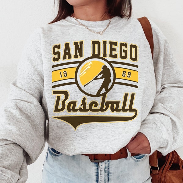 Vintage San Diego Padre Crewneck Sweatshirt / T-Shirt, Padres EST 1969 Sweatshirt, San Diego Baseball Game Day Shirt, Retro Padres Shirt