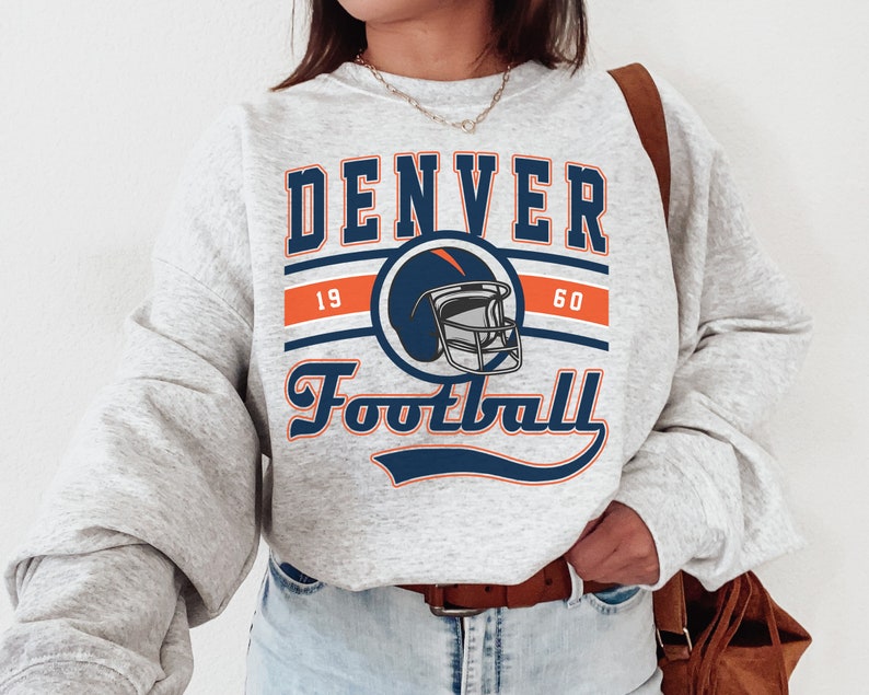 Broncos Sweatshirt, Vintage Denver Football Crewneck, Broncos Football, Denver T-Shirt, Denver Fan Gift, Game Day Shirt, Denver Bronc, Broncos Woman Shirt, Broncos Gifts, Sunday Football, Football Lovers, Gift for her, Gift for him, Sports Gift