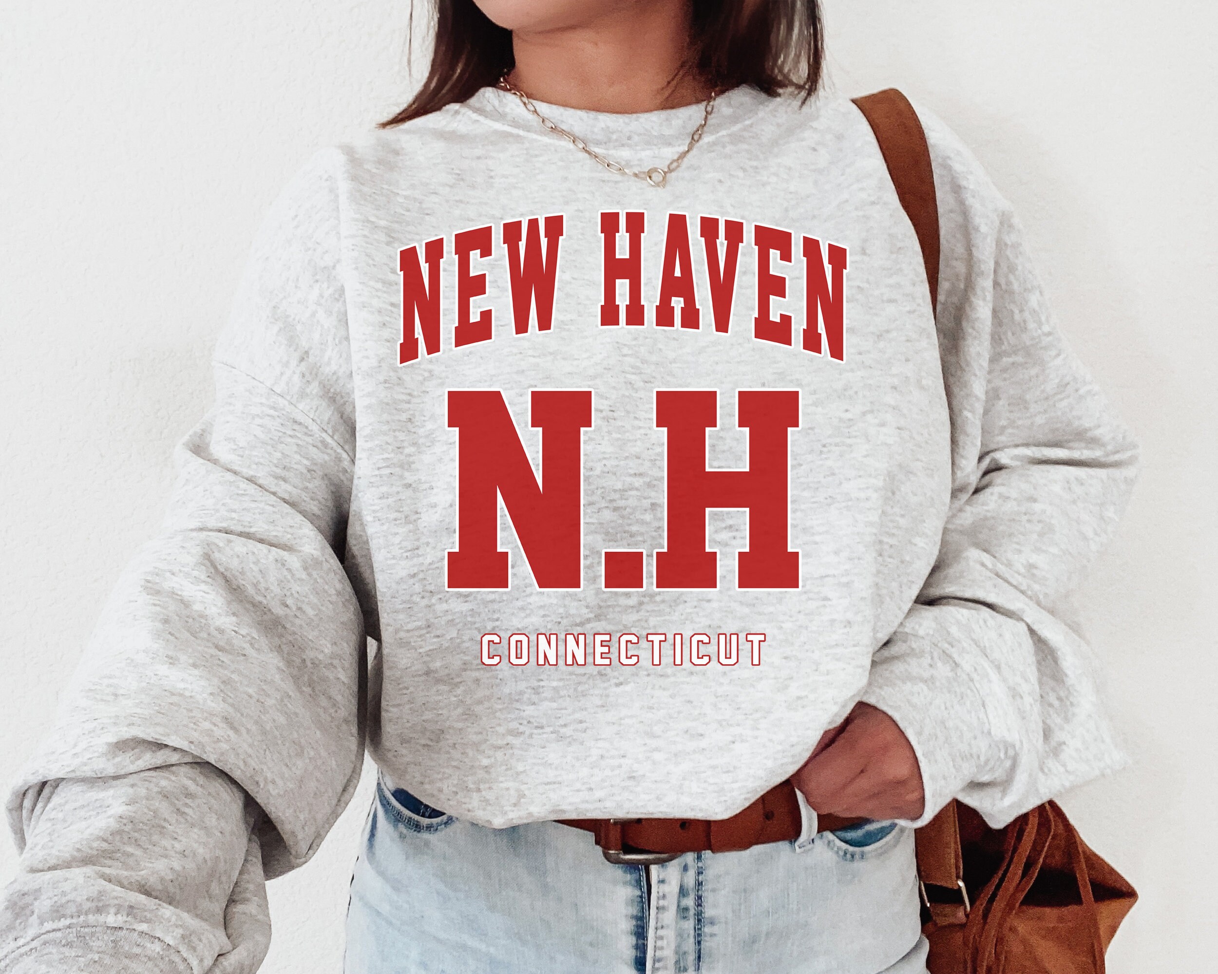 New Haven Shirt, New Haven Connecticut Crewneck Sweatshirt 