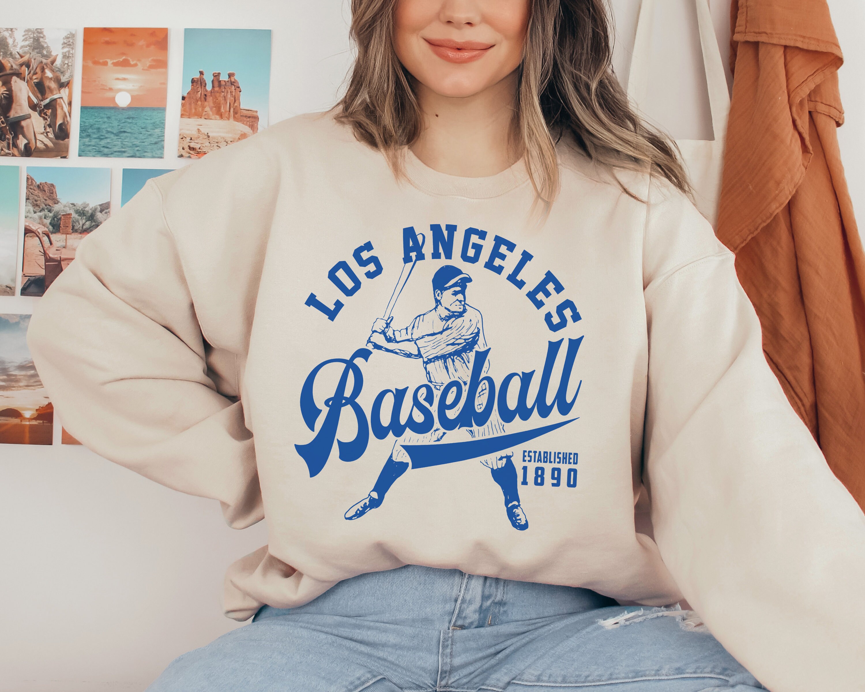 Vintage Los Angeles Dodger Crewneck Sweatshirt TShirt Dodgers EST 1890 Shirt Los Angeles Baseball Retro Dodgers Shirt Los Angeles 1890