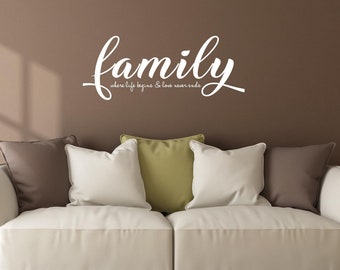 Famiglia / Adesivo Murale Quote