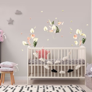 Watercolor Anthurium Flowers Wall Decals
