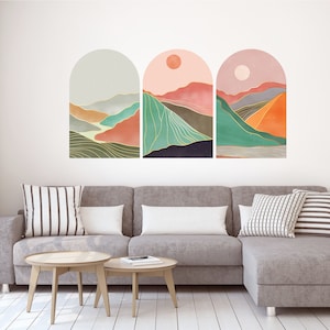 Moden Landscapes - Optie G - Gebogen muurstickers