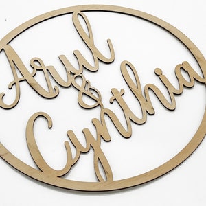 Personalised Natural Plywood Name Hoop Circle Sign