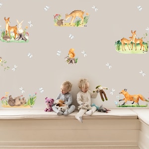 Watercolor Forest Animals Wall Decals
