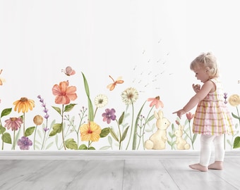 Watercolour Spring Floral  Wall Decals