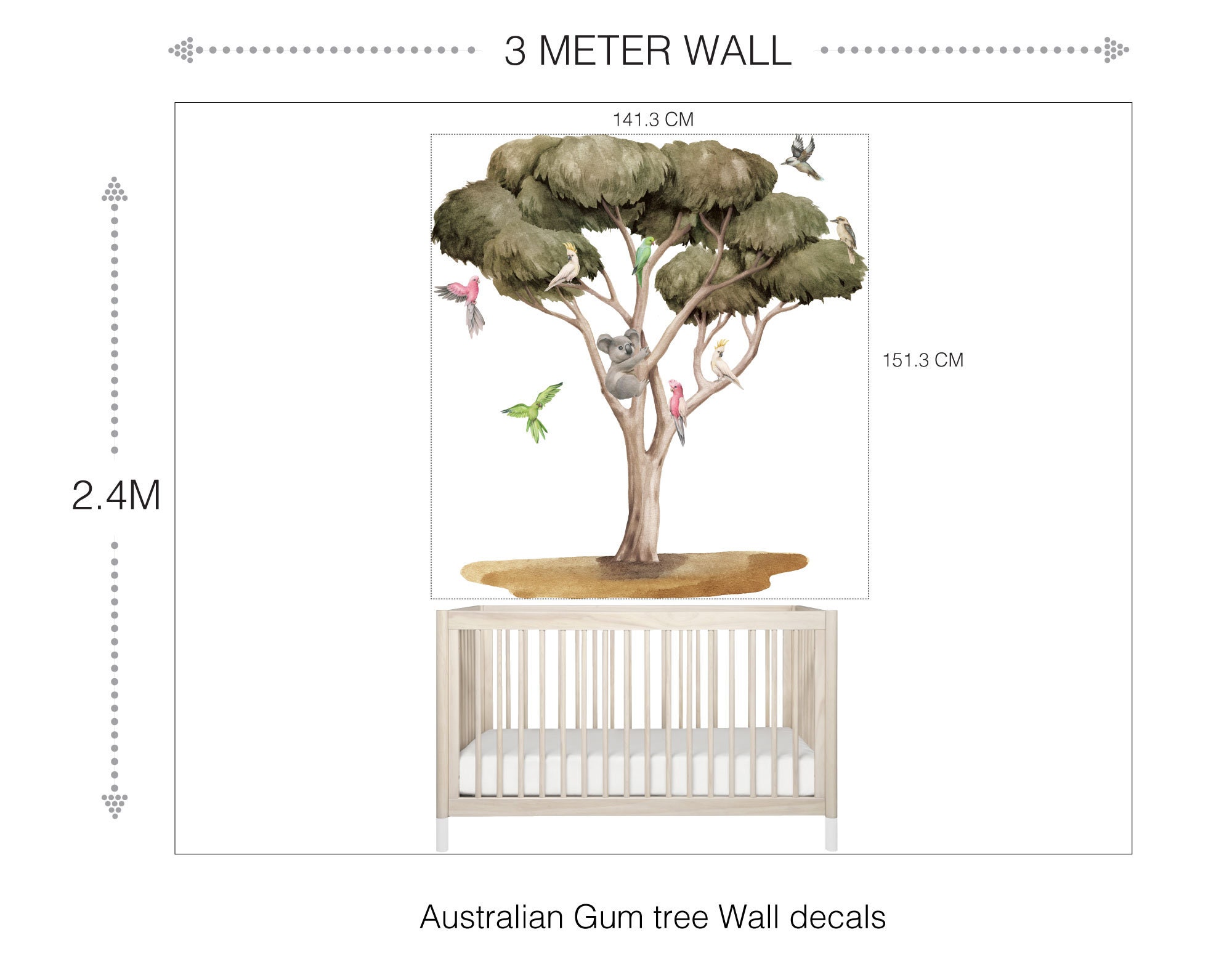 Australischer Gummibaum mit Koala und Cockadoo Wandstickern - Etsy  sterreich