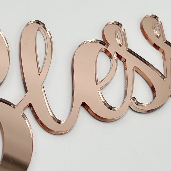 Personalised Mirror Rose Gold Name 3D cut Letters