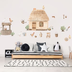 Cottagecore Aquarell Wandtattoos
