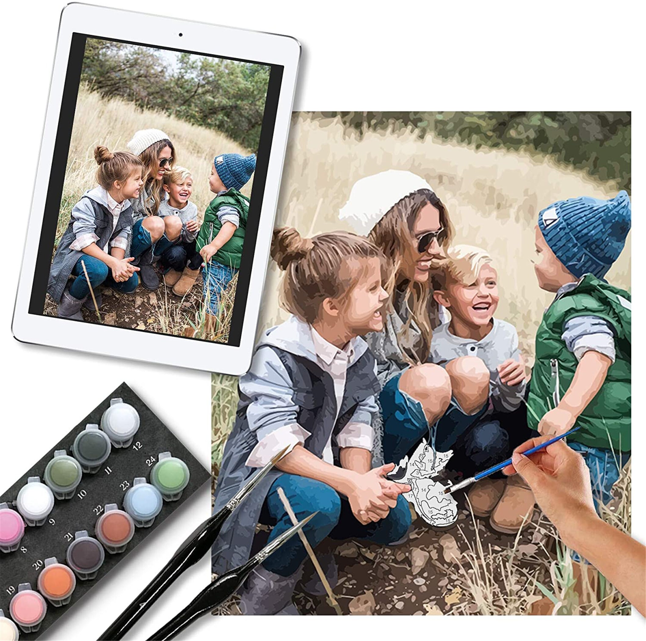 Picture Custom Paint by Number Kit from photo upload Etsy