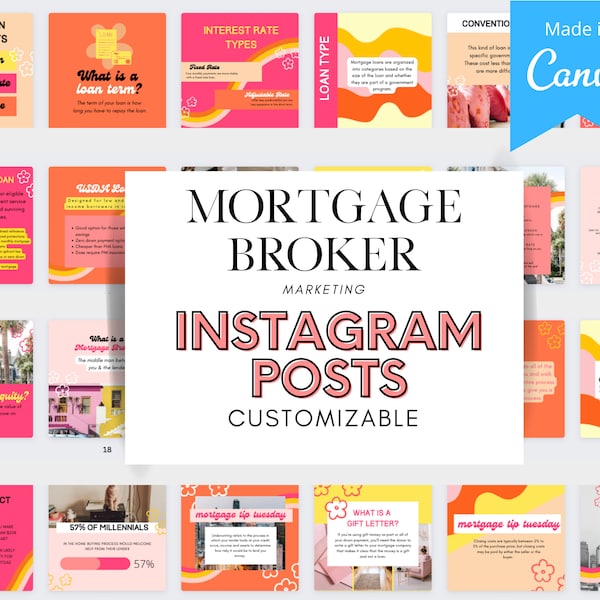 NEW! 30 Mortgage Broker Instagram Templates, Mortgage Lender, Mortgage Marketing, Mortgage Processor, Mortgage Loan Officer, Mortgage Posts
