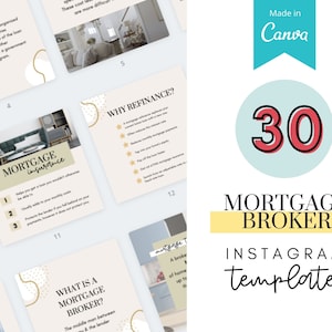 NEW! 30 Mortgage Broker Instagram Templates, Mortgage Lender, Mortgage Marketing, Mortgage Processor, Mortgage Loan Officer, Mortgage Posts