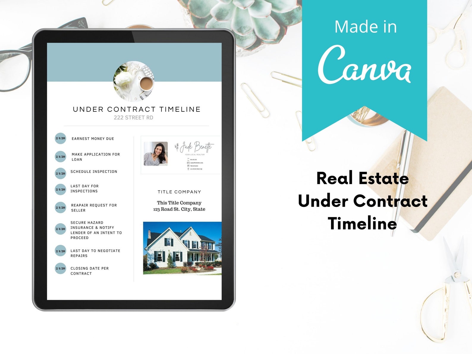Under Contract Checklist for Realtors Real Estate Template Etsy
