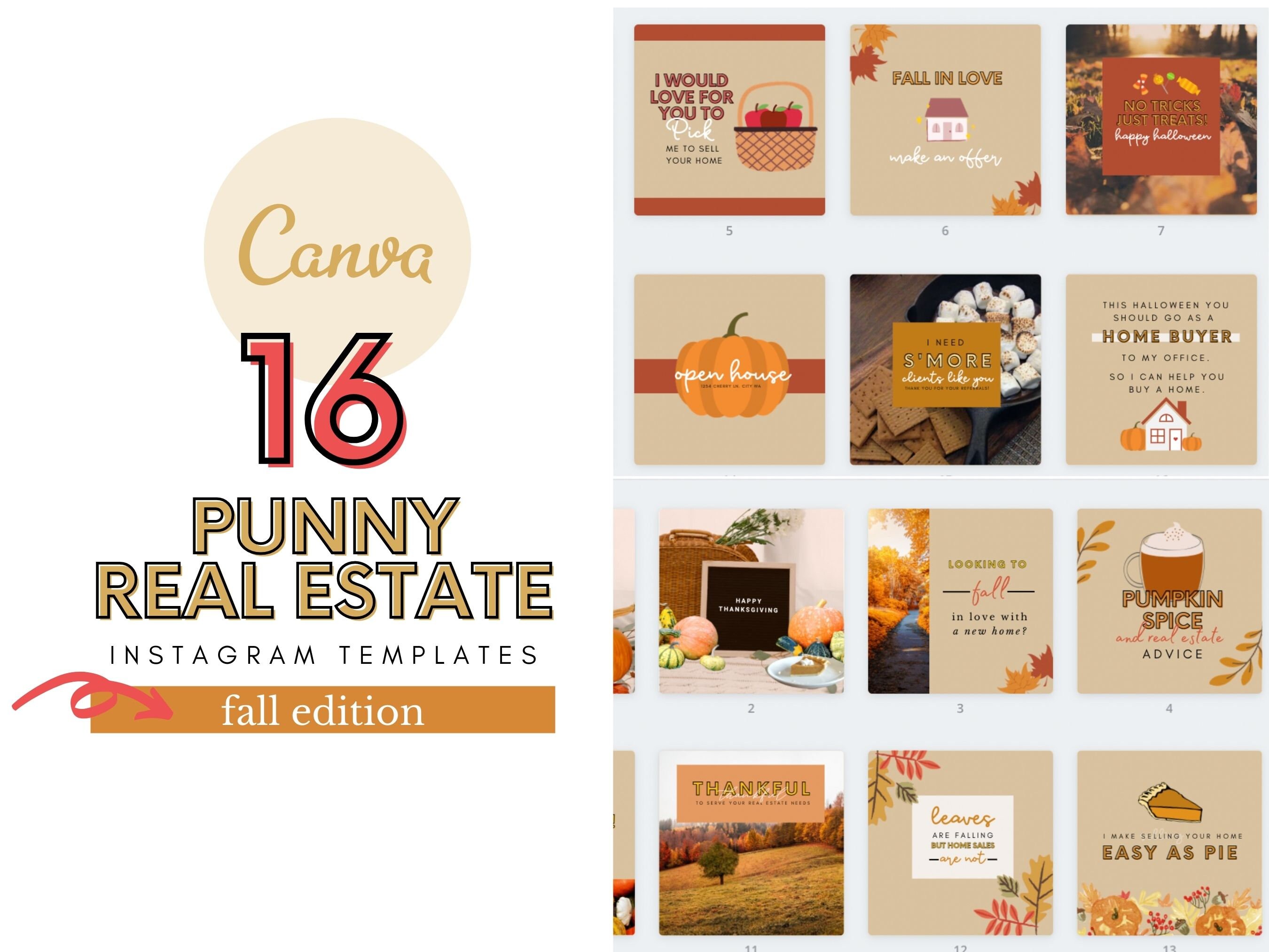 FALL Funny Real Estate Posts Real Estate Agent Instagram - Etsy