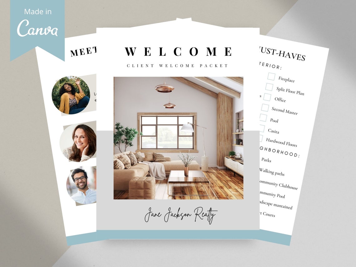 Real Estate Agent Client Welcome Packet Real Estate Template | Etsy