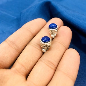 Lapis Stud, Blue Gemstone Earring, Unisex Stud, Birthstone Jewelry,Designer Earring, Gift For Dad, Mother Day Gift