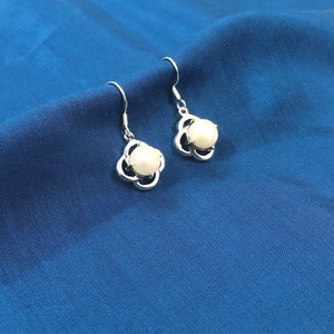 925 Sterling Silver Pearl Drop Earrings - Dangle Gemstone Jewelry
