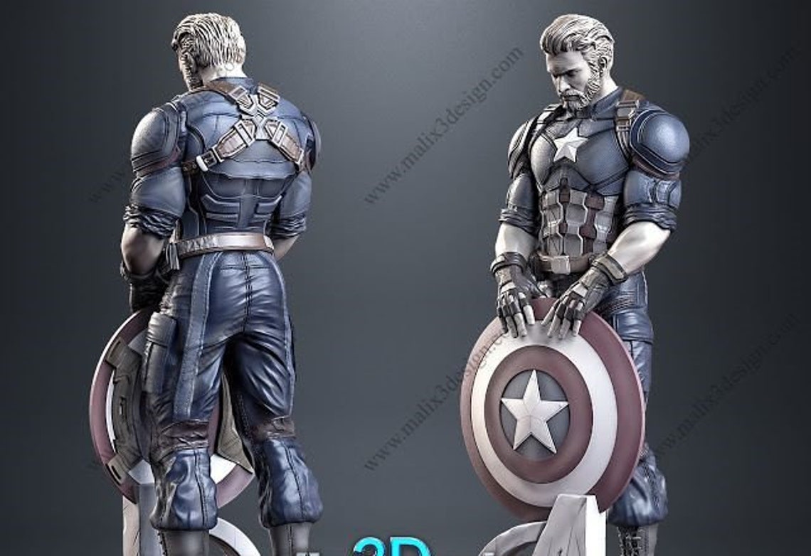 Captain America 3D STL Digital Figure File Format 3D Printer | Etsy