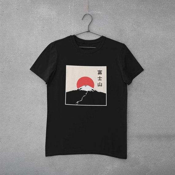 japan lover,short-sleeve cotton shirt japanese shirt unisex shirt vintage shirt gilf for men,women pretty shirt Mount Fuji Kanji Shirt