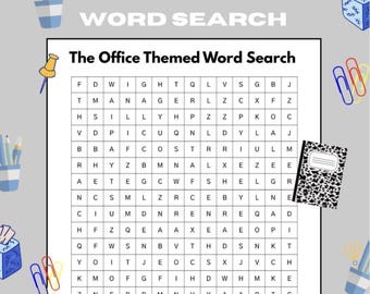 The Office Themed Word Search | Digital Download