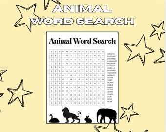 Animal Word Search | Digital Download