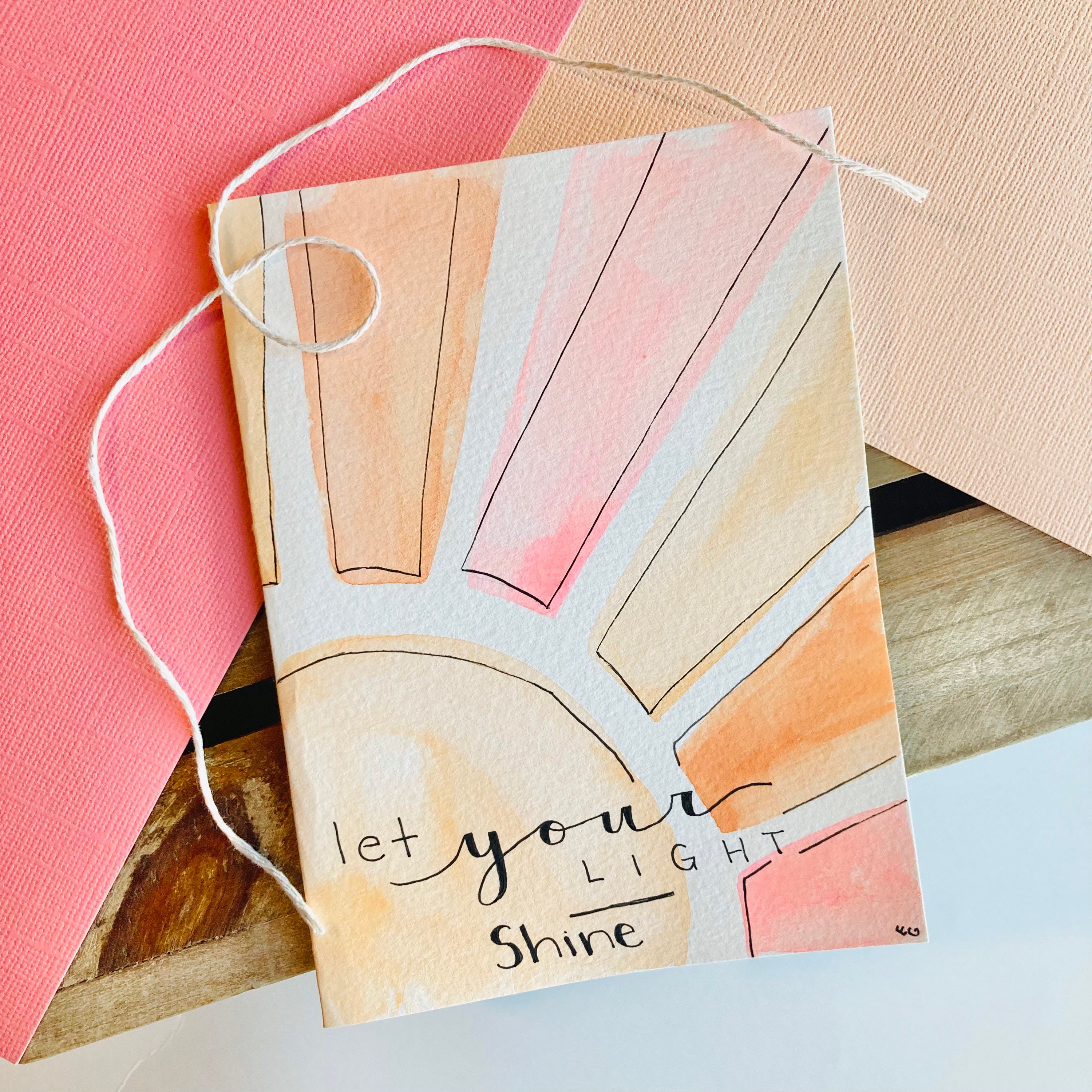 Let Your Light Shine Boho Sunshine Card - Unique Hand Painted ...