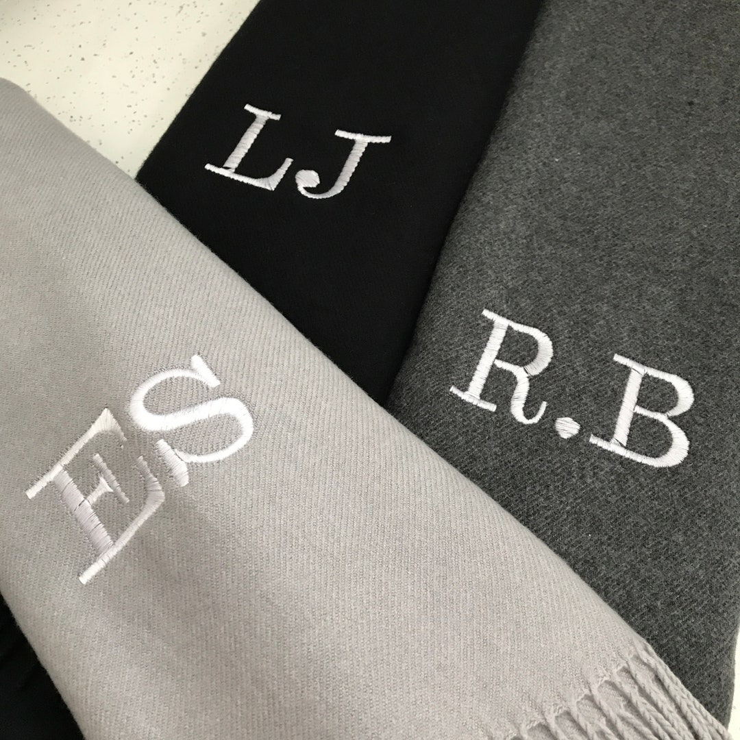 Initial Scarf Personalised Thick Soft Initial Scarf. - Etsy