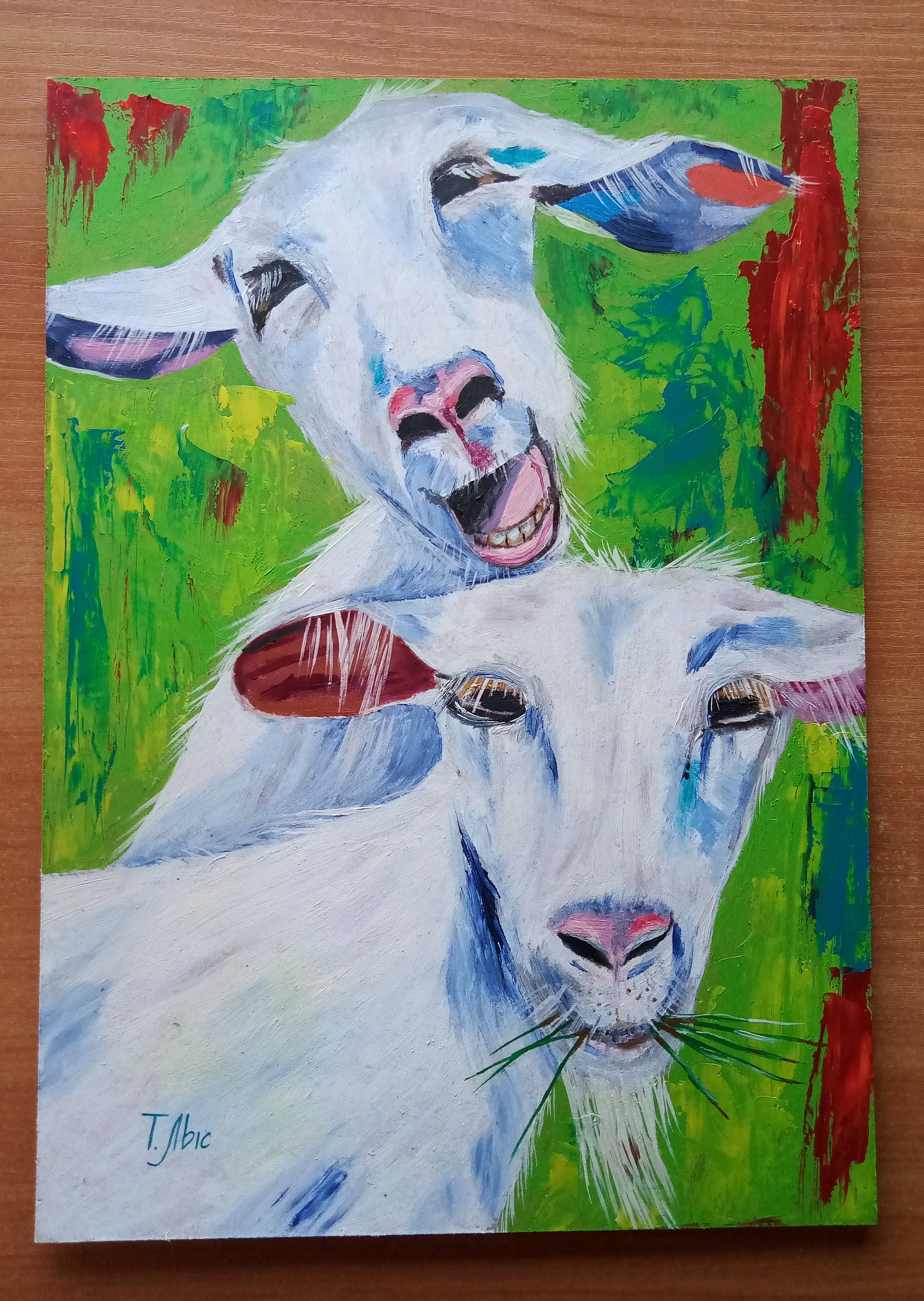 White goats Oil painting wall decor Art 10x14 Painting for Etsy