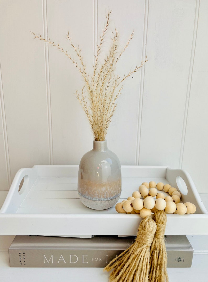 Ceramic Bud Vase Small Grey Ceramic Ombre Vase Light Grey Mojave Vase Dried Flowers Vase Boho Interiors Vase ZENHAUS INTERIORS image 1