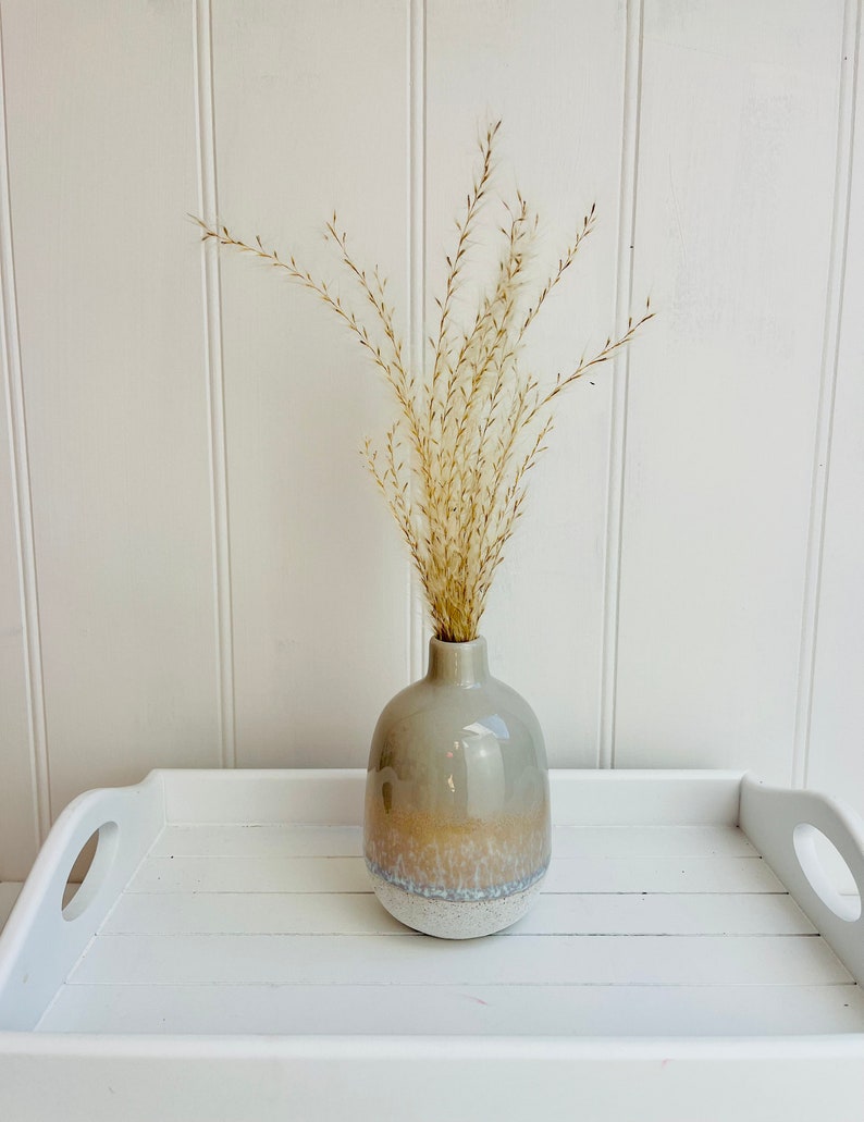 Ceramic Bud Vase Small Grey Ceramic Ombre Vase Light Grey Mojave Vase Dried Flowers Vase Boho Interiors Vase ZENHAUS INTERIORS image 4