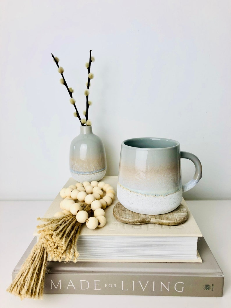 Ceramic Bud Vase Small Grey Ceramic Ombre Vase Light Grey Mojave Vase Dried Flowers Vase Boho Interiors Vase ZENHAUS INTERIORS image 9