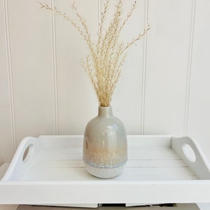 Ceramic Bud Vase Small Grey Ceramic Ombre Vase Light Grey Mojave Vase Dried Flowers Vase Boho Interiors Vase ZENHAUS INTERIORS image 3