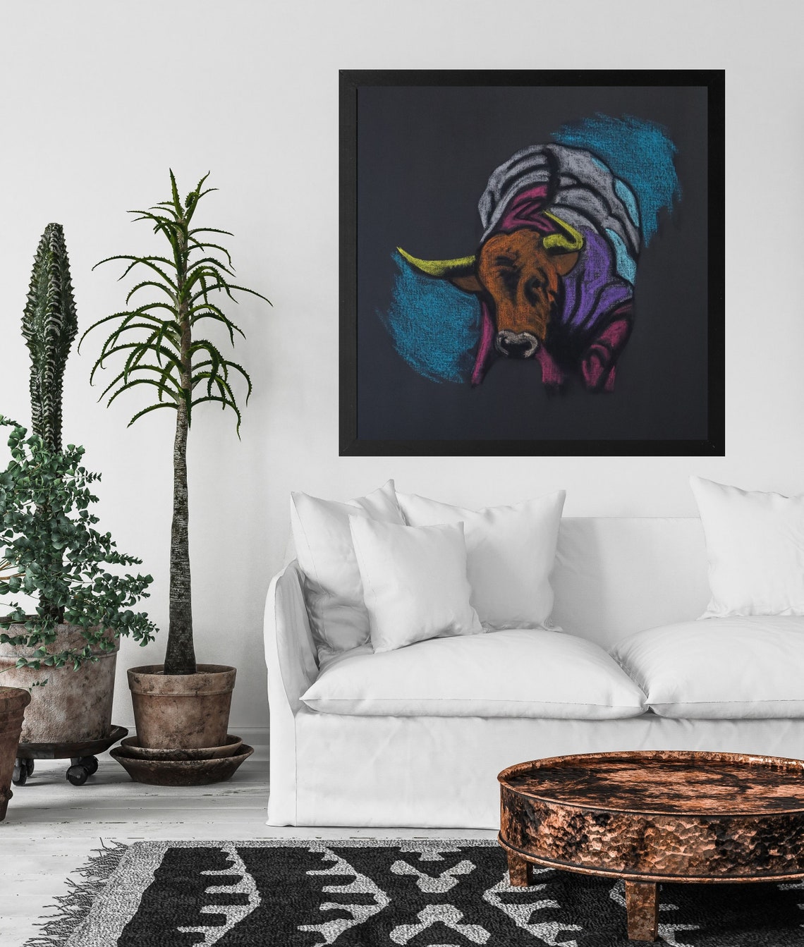 Bull Wall Art Steer Wall Art Cow Wall Art Bull Art Steer Art Etsy