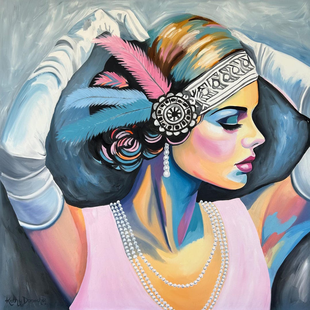 1920s Flapper Portrait – Art Deco Woman Print, Elegant Vintage Glamour ...