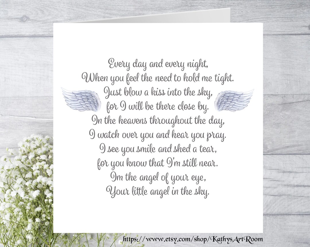 Loss of a Child. Poem From a Child From Heaven to Their Etsy