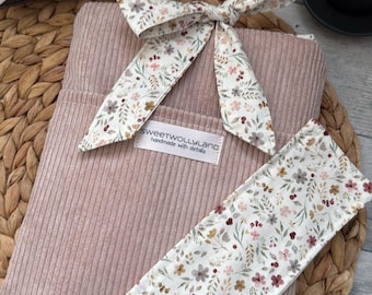 Capa para livro com laço, Capa para livro para amantes de livros, Ideia de presente, Presente rosa, Capa para Kindle, Bolsa acolchoada para livros com laço, Bolsa com laço, Rosa