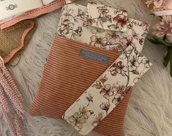 Book cover fabric book cover canvas • book bag flowers gift book padded book bag • kidle cover bookmark eucalyptus booksleev