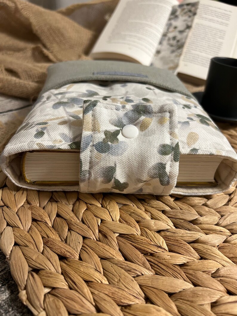Autumn book cover fabric book cover with canvas book bag padded book bag book accessories bookmarks book sleeves booksleeves image 4