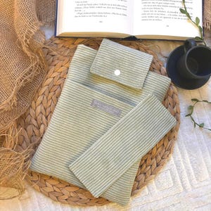 Housse de livre cordon beige housse de livre protection cordon idée cadeau housse de livre cadeau housse étui Kindle large cordon rembourré sac de livre minimaliste